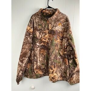 ScentLok Mens 3XL RealTree Camo Full Zip Fleece Jacket Carbon Alloy 83611 Brown
